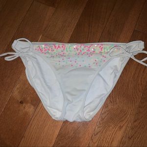 VS White Sequin Embellished Swim Bottom
